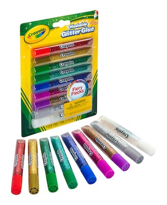 Crayola Glitter WashableRemovable Craft Glue, 0.35 oz., White (69-3527)