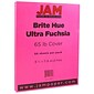 JAM Paper Bright Hue 65 lb. Cardstock Paper, 8.5" x 11", Ultra Fuchsia, 50 Sheets/Pack (184851)