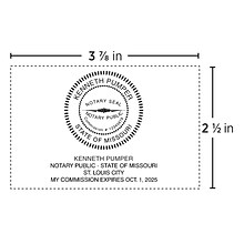 Custom Xstamper® N28 Pre-inked Notary Stamp, 2.5 x 3.88