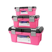 Apollo Tools 3 Piece Tool Box Set, Pink (DT5005P)