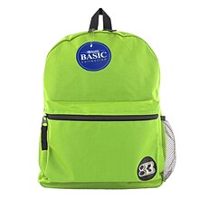 BAZIC Basic Collection Polyester School Backpack, Solid, Lime Green (BAZ1034)