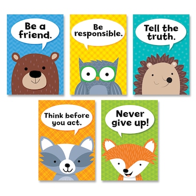 Creative Teaching Press Woodland Friends Character Traits Inspire U 5-Poster Pack (CTP8697)