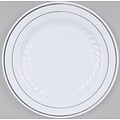 Silver Splendor Recyclable Round, Plastic White with Silver, Plate, 7 Dia, 256/Carton (BB507)