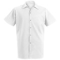 Chef Designs Short-Sleeve Spun Poly Long Cook Shirt, White, 3XL