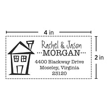 Custom Traditional Rubber Stamp RF111, 2 x 4