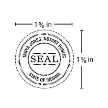 Custom Official K Pocket Embosser Notary Seal, 1.63 Diameter