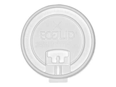 Eco-Products EcoLid Straw Slot Polystyrene Lid, 10-20 oz., White, 600/Carton (EP-HCLDT-R)