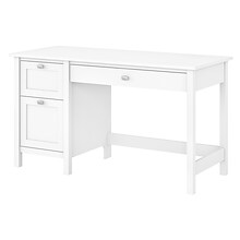 Bush Furniture Broadview 54W Computer Desk with Drawers, Pure White (BDD254WH-03)