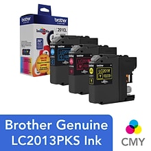 Brother LC2013PKS Cyan/Magenta/Yellow Standard Yield Ink Cartridge, 3/Pack