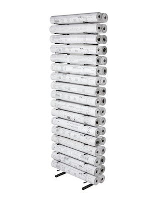 Brookside Design Vis-i-Rack High Capacity 16 Bin Blueprint Roll File Storage Rack, Textured Black (V