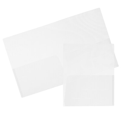 JAM Paper® Plastic See Through Two Pocket Folder, Clear, 108/pack (381RCLB)