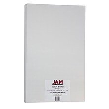 JAM Paper Index Cardstock Paper, 67 lbs, 8.5 x 14, Gray Vellum Bristol, 50/Pack (16928442)