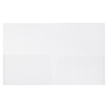 JAM Paper® Plastic See Through Two Pocket Folder, Clear, 108/pack (381RCLB)