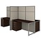 Bush Business Furniture Easy Office 66.34H x 119.84W 4 Person Back to Back Panel Workstation, Moch