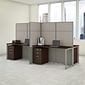 Bush Business Furniture Easy Office 66.34"H x 119.84"W 4 Person Back to Back Panel Workstation, Mocha Cherry (EODH66SMR-03K)
