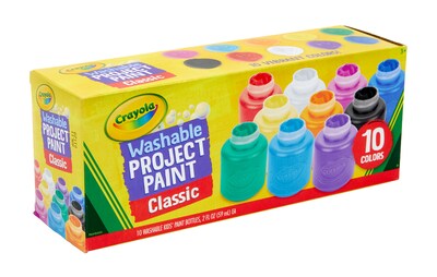 Crayola Classic Washable Watercolors, Assorted Colors, 2 oz., 10 Bottles/Pack (54-1205)