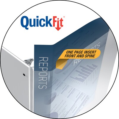 Stride Quick-Fit 1" 3-Ring View Binders, D-Ring, Black (8701-01)
