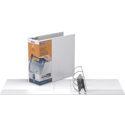 Stride 4" 3-Ring View Binders, D-Ring, White (8706-00)