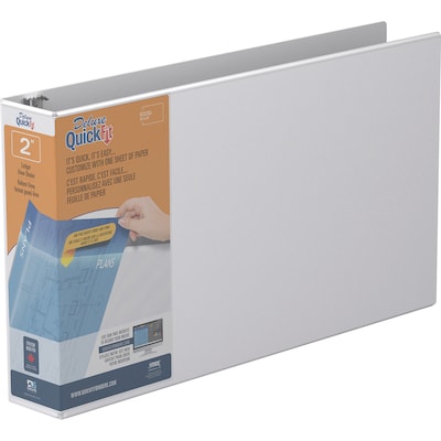 Stride QuickFit 2 3-Ring View Binders, D-Ring, White (94030)