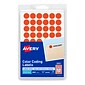 Avery Hand Written Color Coding Labels, 0.5"Dia., Neon Red, 60/Sheet, 14 Sheets/Pack  (5051)