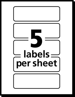 Avery Laser Color Coding Labels, 1" x 3", Neon Orange, 5/Sheet, 40 Sheets/Pack (5477)