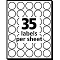 Avery See-Through Hand Written Color Coding Labels, 3/4 Dia., Translucent Assorted Colors, 35/Sheet