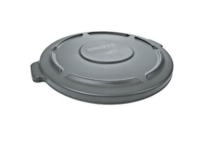 Rubbermaid Brute Round Plastic Container Lid, Gray, 55 Gallons (FG265400GRAY)
