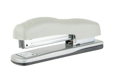 Quill Brand® Contemporary Desktop Stapler, 20 Sheet Capacity, Metallic Silver (79605Q)