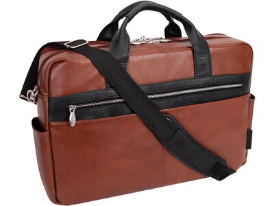 McKleinUSA SOUTHPORT U Series Leather Dual Compartment Briefcase, Brown (19100)