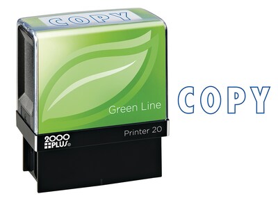 2000 Plus Green Line Printer 20 Pre-Inked Stamp, COPY, Blue Ink (098367)