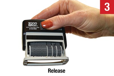 2000 PLUS 12-in-1 Self Inking Date and Message Stamp, Black Ink (011090)