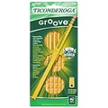 Dixon Ticonderoga Groove Woodcase Pencils, No. 2 Soft Lead , Yellow Barrel, 10/Box (13058)