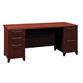 Bush Business Furniture Enterprise 72W Double Pedestal Desk, Harvest Cherry (2972CS-03K)