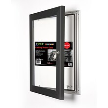 Seco® Locking Indoor/Outdoor Poster Case Shatterproof Rustproof,  18x 24, Black (LCASE1824BLACK)