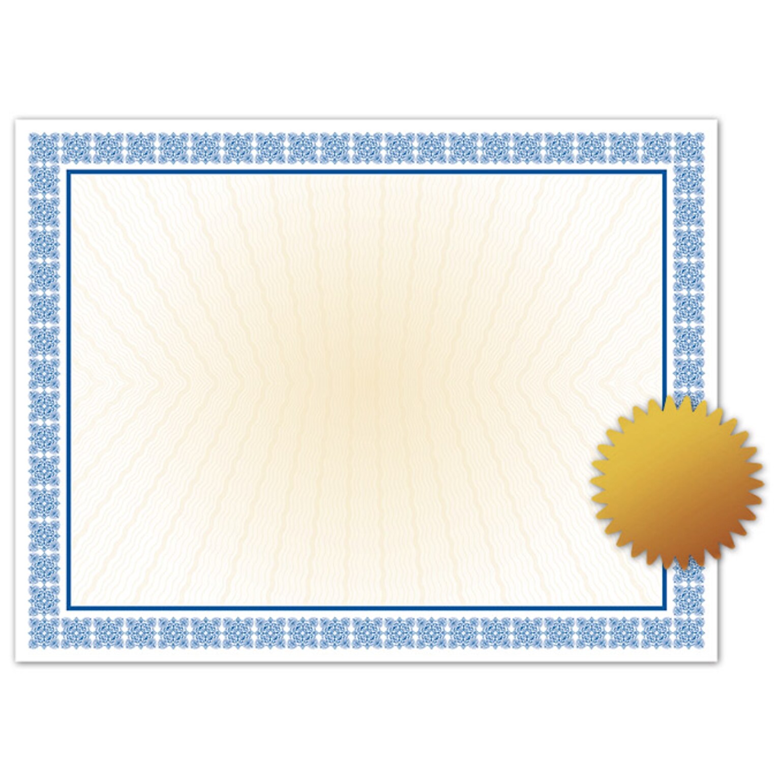 Great Papers Westminster Certificate Set, 8.5 x 11, White and Blue, 25/Pack (2015076)