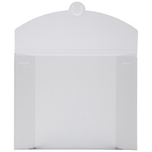 JAM Paper Heavy Duty Plastic Portfolio with Hook Closure, Large, 9 1/2 x 12 x 1/4, Clear Frost, Sold
