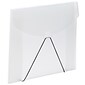 JAM Paper Heavy Duty Plastic Portfolio with Hook Closure, Large, 9 1/2 x 12 x 1/4, Clear Frost, Sold Individually (2025 009)