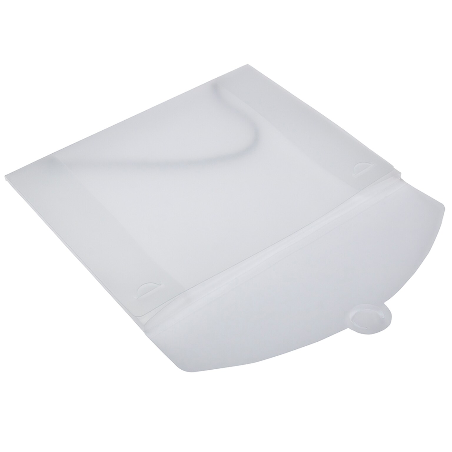 JAM Paper Heavy Duty Plastic Portfolio with Hook Closure, Large, 9 1/2 x 12 x 1/4, Clear Frost, Sold Individually (2025 009)