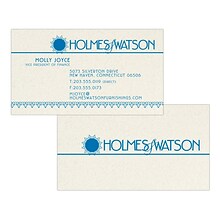 Custom 1-2 Color Business Cards, Natural Fiber 80# Cover Stock, Flat Print, 1 Standard Ink, 2-Sided,