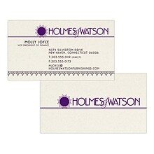 Custom 1-2 Color Business Cards, Natural Fiber 80# Cover Stock, Flat Print, 1 Standard & 1 Custom In