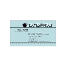 Custom 1-2 Color Business Cards, Blue Index 110# Cover Stock, Flat Print, 1 Standard Ink, 1-Sided, 2