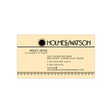 Custom 1-2 Color Business Cards, Ivory Index 110# Cover Stock, Flat Print, 1 Standard Ink, 1-Sided,