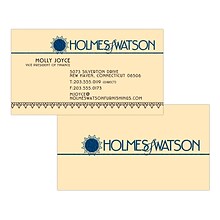 Custom 1-2 Color Business Cards, Ivory Index 110# Cover Stock, Raised Print, 1 Standard & 1 Custom I