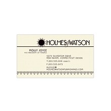 Custom 1-2 Color Business Cards, CLASSIC® Laid Baronial Ivory 80#, Flat Print, 1 Standard Ink, 1-Sid