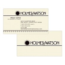 Custom 1-2 Color Business Cards, CLASSIC® Laid Baronial Ivory 80#, Flat Print, 1 Standard Ink, 2-Sid