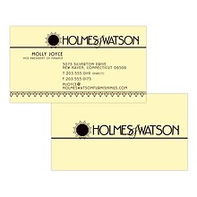 Custom 1-2 Color Business Cards, CLASSIC CREST® Baronial Ivory 80#, Flat Print, 1 Standard Ink, 2-Si