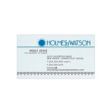 Custom 1-2 Color Business Cards, CLASSIC® Linen Haviland Blue 80#, Flat Print, 2 Standard Inks, 1-Si