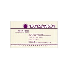 Custom 1-2 Color Business Cards, CLASSIC® Linen Baronial Ivory 80#, Flat Print, 1 Custom Ink, 1-Side