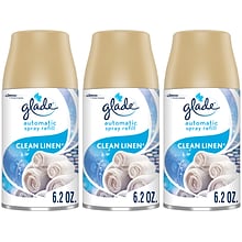 Glade Automatic Aerosol Air System Refill, Clean Linen, 6.2 Oz., 3/Pack (313810)