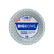 Dixie Ultra Big Bowl Paper Standard, 34 Oz., Multicolor, 16/Pack (16223/01C)